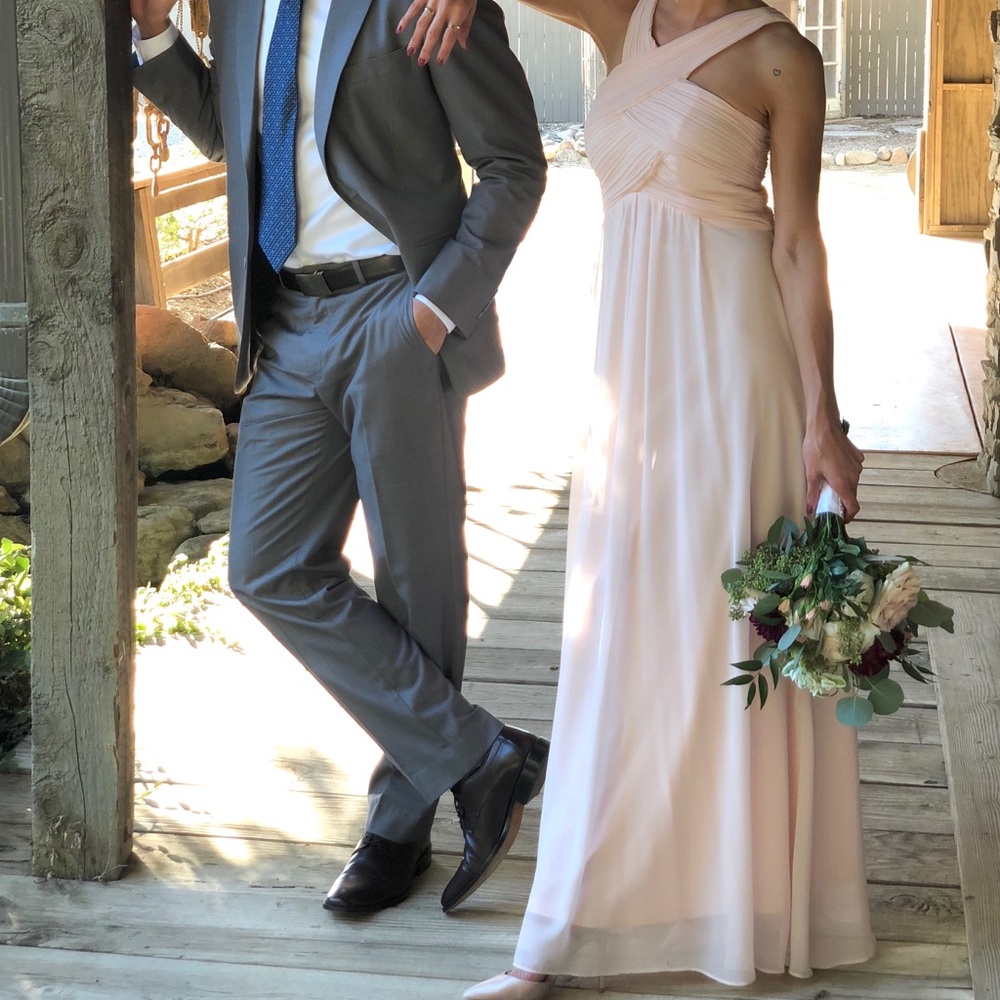 Bill Levkoff Crisscross Bodice Chiffon Gown